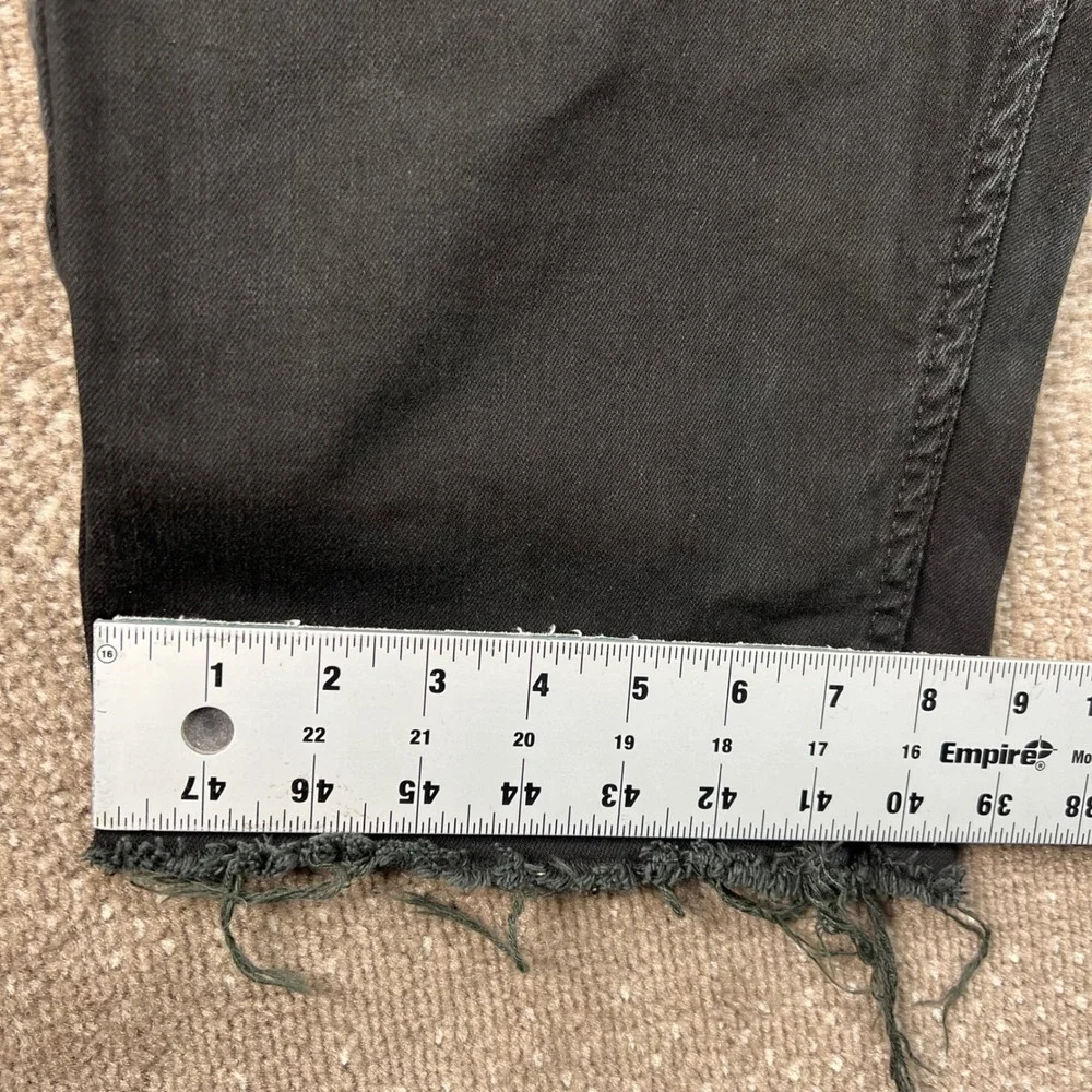 Levis 511 Slim Fit Black Denim Cut Off Shorts Mens W32 Raw Hem Distressed